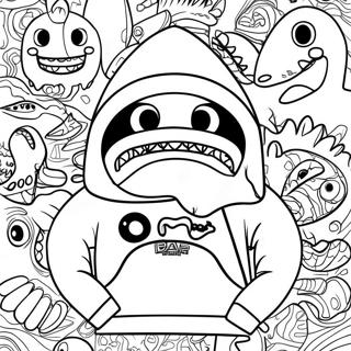 Bape Shark Hoodie Kleurplaat 116467-51990