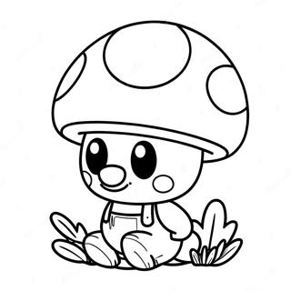 Kleurige Mario Paddenstoel Kleurplaat 116492-52009