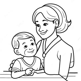 Zorgzame Mama Helpt Kind Kleurplaat 116517-52031