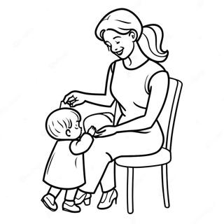 Zorgzame Mama Helpt Kind Kleurplaat 116517-52032