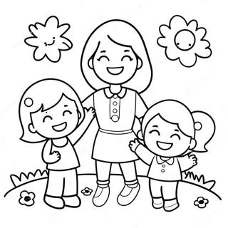 Blije Mama En Kinderen Kleurplaat 116518-52036