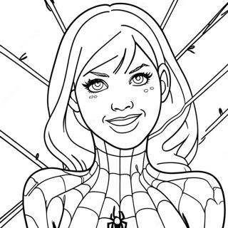 Gwen Stacy Met Spinwebben Kleurplaat 116980-52389