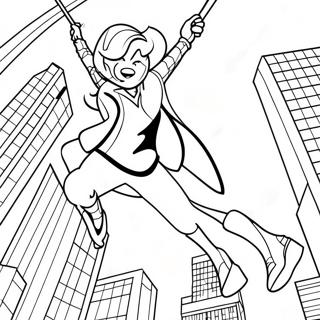 Gwen Stacy Slingerend Door De Stad Kleurplaat 116982-52400