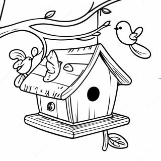 Fantastisch Vogelhuisje Met Een Schommel Kleurplaat 117084 52473