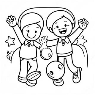 Blije Kinderen Bowling Kleurplaat 117186-52546