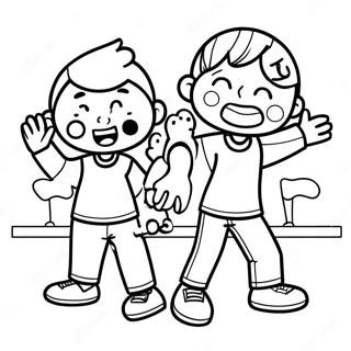 Blije Kinderen Bowling Kleurplaat 117186-52548