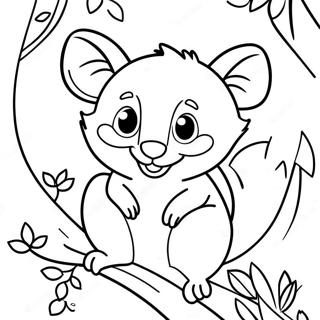 Schattige Opossum In Een Boom Kleurplaat 117441-52737