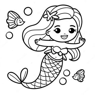 Majestueuze Zeemeermin Die Met Vissen Zwemt Kleurplaat 117805-53023