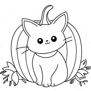 Speelse Pompoenkat Kleurplaat 118653-53790
