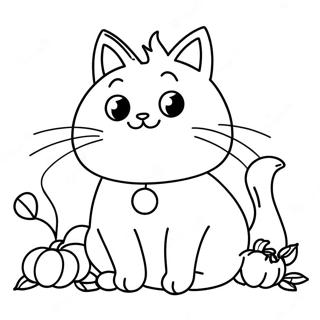 Speelse Pompoenkat Kleurplaat 118653 53791