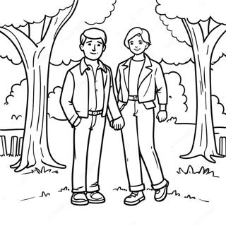 Steve En Maggie In Het Park Kleurplaat 119219-54235