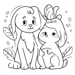 Schattige Huisdieren Met Eigenaren Kleurplaat 119426-54397