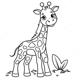 Speelse Baby Giraffe Kleurplaat 119528-54476