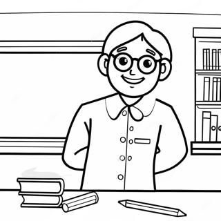 Blije Lerares In Klaslokaal Kleurplaat 119578-54507