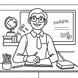 Blije Lerares In Klaslokaal Kleurplaat 119578-54508