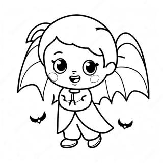 Schattig Meisje Vampier Met Vleermuis Kleurplaat 119758-54649