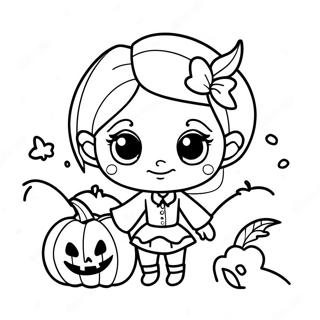 Speelse Meisje Vampier Met Pompoen Kleurplaat 119761-54661