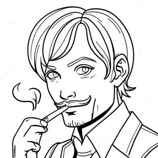 Sanji Met Zijn Kenmerkende Sigaret Kleurplaat 119811 54697