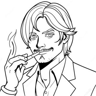 Sanji Met Zijn Kenmerkende Sigaret Kleurplaat 119811 54699