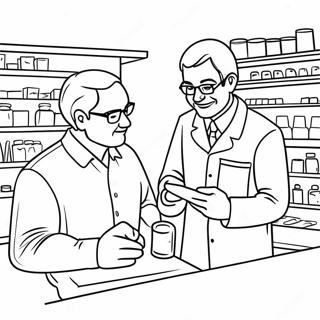 Vriendelijke Kleurplaat Van Een Apotheker Die Een Patient Helpt 120146-54954