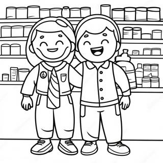 Blije Kinderen Bij De Apotheek Kleurplaat 120148-54961