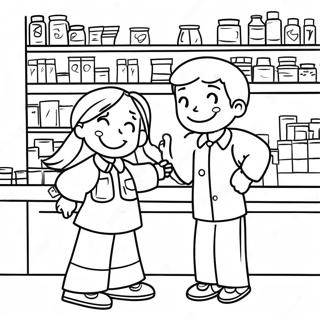 Blije Kinderen Bij De Apotheek Kleurplaat 120148-54962