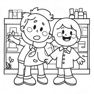 Blije Kinderen Bij De Apotheek Kleurplaat 120148-54963
