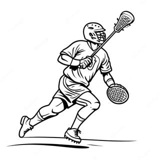 Lacrosse Speler In Actie Kleurplaat Kleurplaten