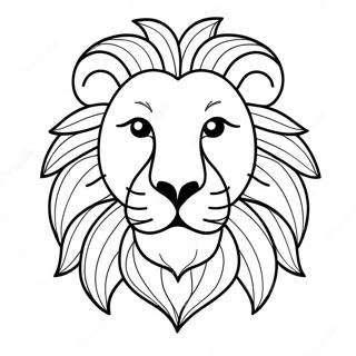 Speelse Leeuw Gezicht Kleurplaat 120685-55382