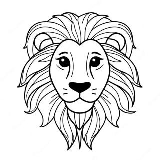 Speelse Leeuw Gezicht Kleurplaat 120685-55383