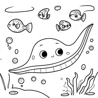 Realistische Stekelrog Onderwater Kleurplaat 120735-55418