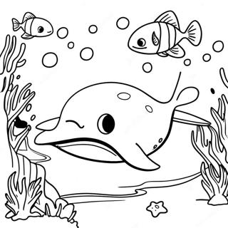 Cartoon Stekelrog In Koraalrif Kleurplaat 120736-55421