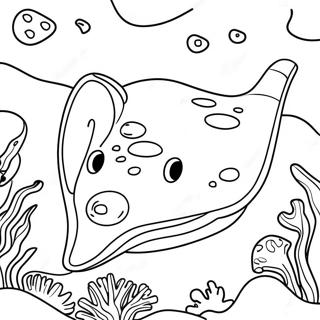 Cartoon Stekelrog In Koraalrif Kleurplaat 120736-55422