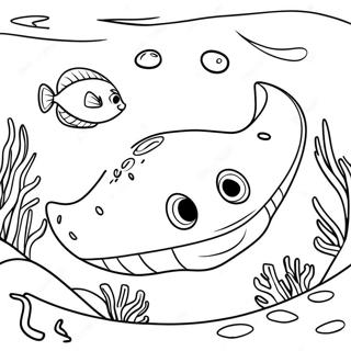 Cartoon Stekelrog In Koraalrif Kleurplaat 120736-55424