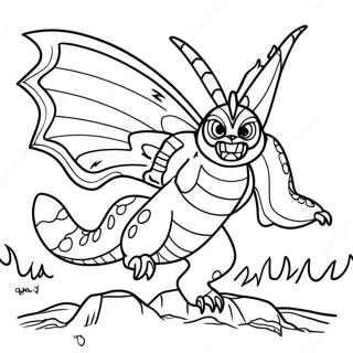 Mothra Vecht Tegen Godzilla Kleurplaat Kleurplaten