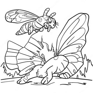 Mothra Vecht Tegen Godzilla Kleurplaat 120887 55723