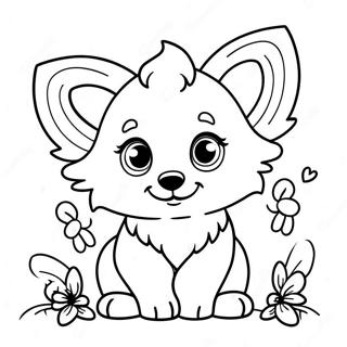 Schattige Baby Wolf Met Vlinder Vleugels Kleurplaat 120941-55770