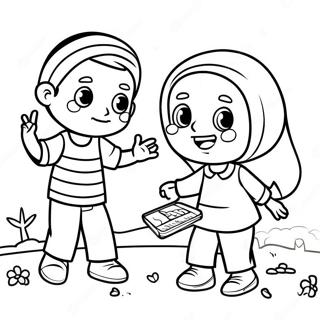 Palestijnse Kinderen Die Spelen Kleurplaat 120990-55801