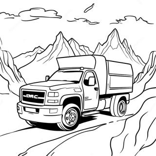 Gmc Truck Op Een Bergweg Kleurplaat 121402-56105