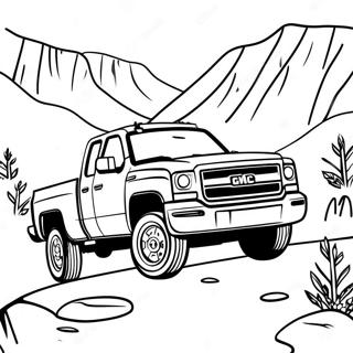 Gmc Truck Op Een Bergweg Kleurplaat 121402-56106