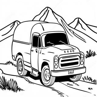Gmc Truck Op Een Bergweg Kleurplaat 121402-56107