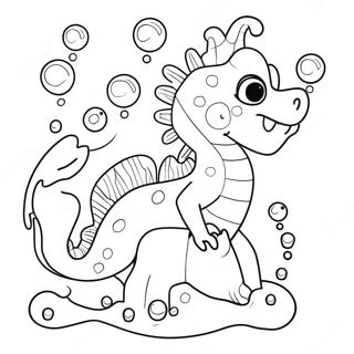Mystieke Zee Draak Met Bellen Kleurplaat 121507-56189