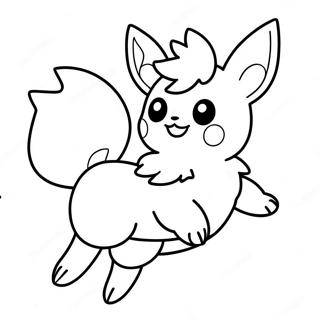 Blije Flareon Die Springt Kleurplaat 121760-56386