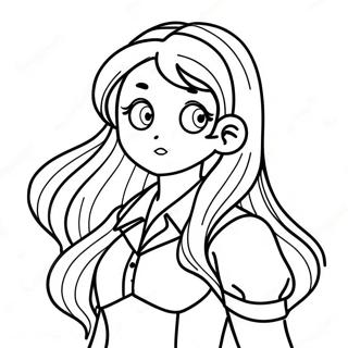 Avontuurlijke Lange Haar Anime Meisje Kleurplaat 121787-56411
