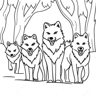 Fierce Wolf Pack In De Sneeuw Kleurplaat 12178 267