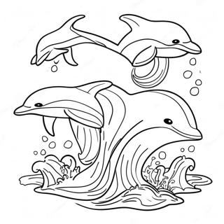 Speelse Dolfijnen Spetteren Kleurplaat 121913 56506