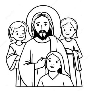 Kleurrijke Jezus Met Kinderen Kleurplaat 122066-56617