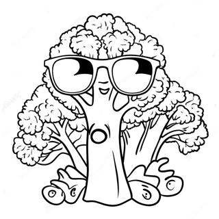 Broccoli Met Zonnebril Kleurplaat 122554-57059