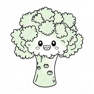 Schattige Broccoli Met Een Glimlach Kleurplaat 122555-57061