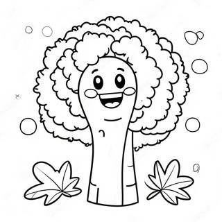 Schattige Broccoli Met Een Glimlach Kleurplaat 122555-57063